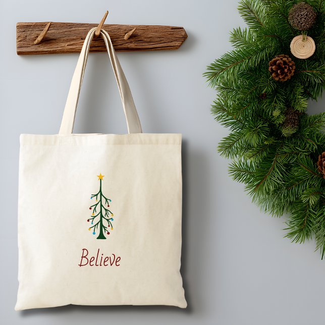 Bolso De Tela Cree en los Navidades modernos del árbol evergreen (Subido por el creador)