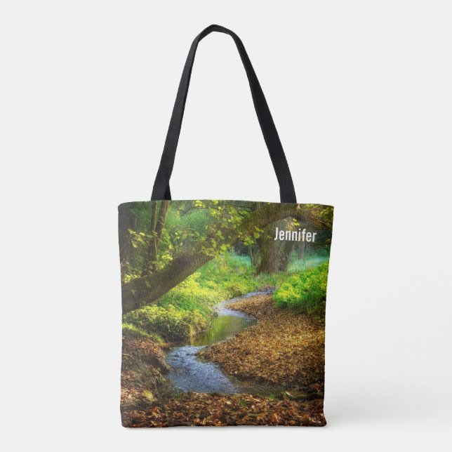 Bolso De Tela Creek forestal Hermoso paisaje natural Foto (Reverso)