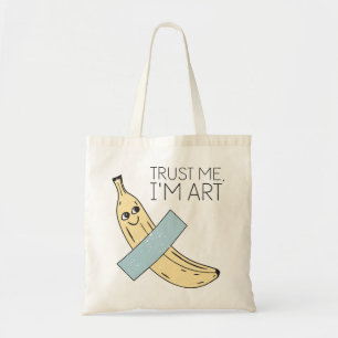 Bolso De Tela Créeme, soy arte, banana con cinta