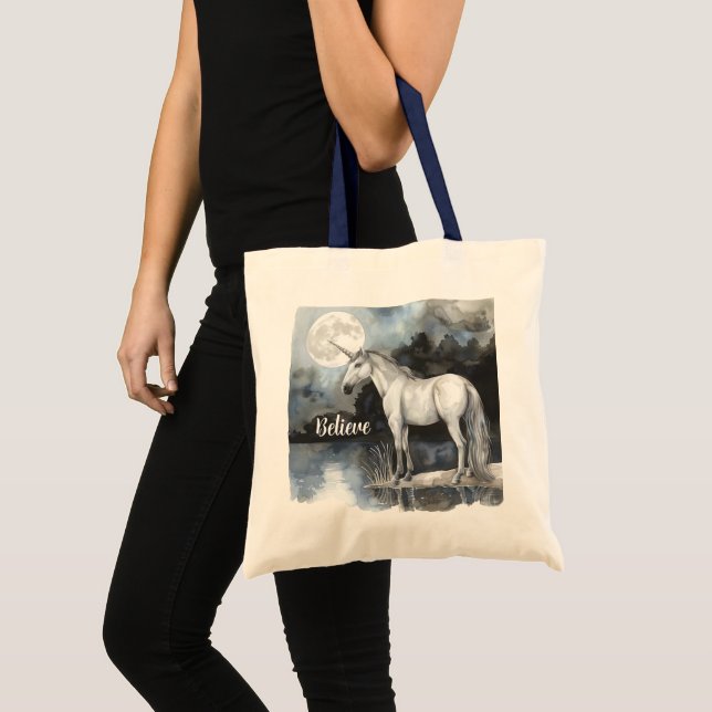 Bolso De Tela Creen Luna Llena Unicornio (Anverso (producto))