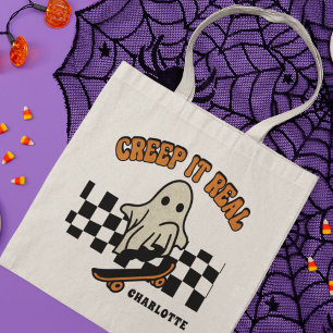 Bolso De Tela Creep It Real Halloween Skateboarding Nombre De Fa