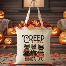Bolso De Tela Creep It Real Vintage Kittens Retro Halloween