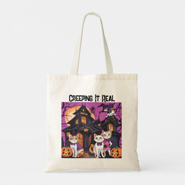 Bolso De Tela Creeping It Real Halloween (Reverso)