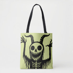 Bolso De Tela Creepy Demon Skull