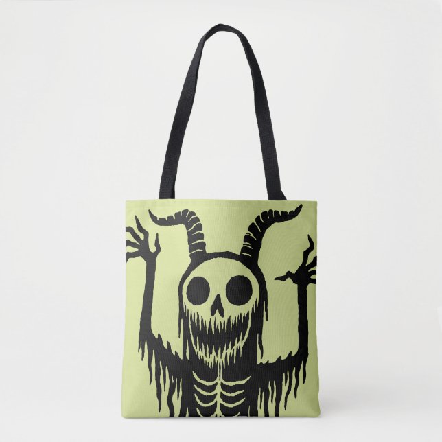 Bolso De Tela Creepy Demon Skull (Anverso)