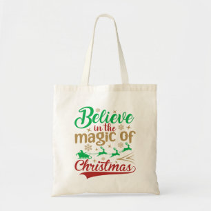 Bolso De Tela Creer En La Magia De Las Fiestas De Los Navidades
