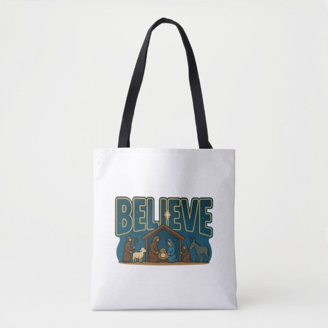 Bolso De Tela Creer Natividad (Anverso)