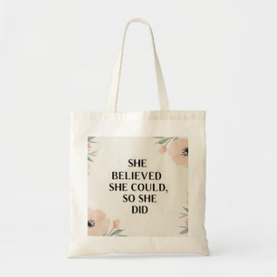 Bolso De Tela Creía que podía inspirador tote de compras