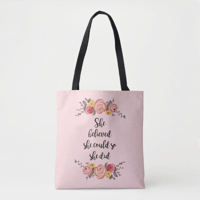 Bolso De Tela Creía Que Podía Pintar Flores (Anverso)