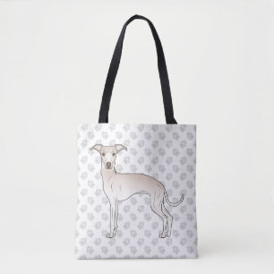 Bolso De Tela Crema Italiana Greyhound Cute Perro de caricatura 