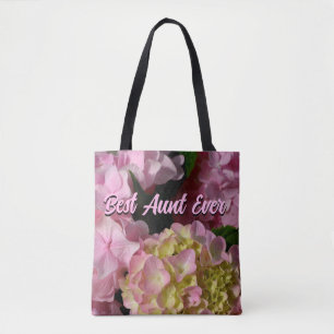 Bolso De Tela Crema rosa Hydrangeas floral rosa amarillo mejor t