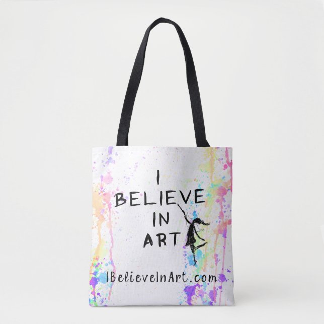 Bolso De Tela Creo en promocional corrida acuarela del arte (Anverso)