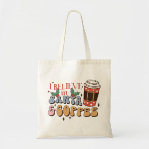 Bolso De Tela Creo en Santa y el café Navidades Latte