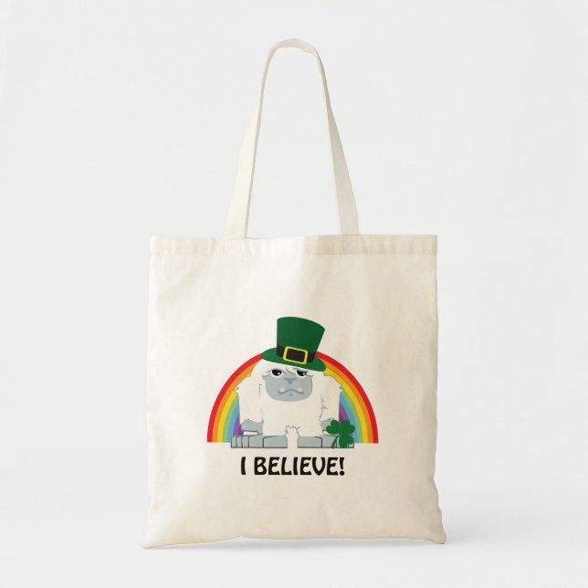 Bolso De Tela ¡Creo! Leprechaun Yeti (Frente)