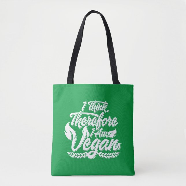 Bolso De Tela Creo Que Por Lo Tanto Soy Vegan (Anverso)