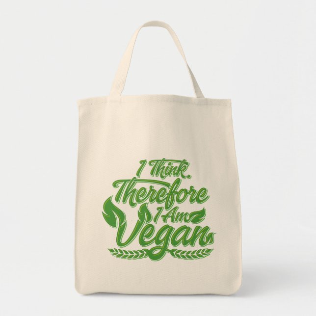 Bolso De Tela Creo Que Por Lo Tanto Soy Vegan (Frente)