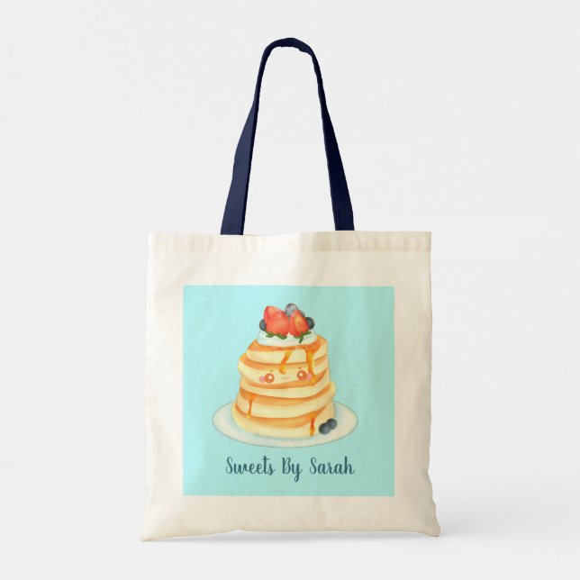 Bolso De Tela Crepes Fluffy Con Jarabe De Arce, Fruta Y Crema (Reverso)