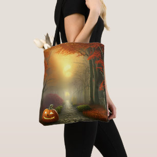 Bolso De Tela Crepúsculo sendero forestal Jack-O' Lantern Hallow