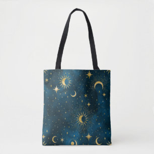 Bolso De Tela Crescent Moon Starry Night Celestial