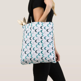 Bolso De Tela Crescentes de agate azul