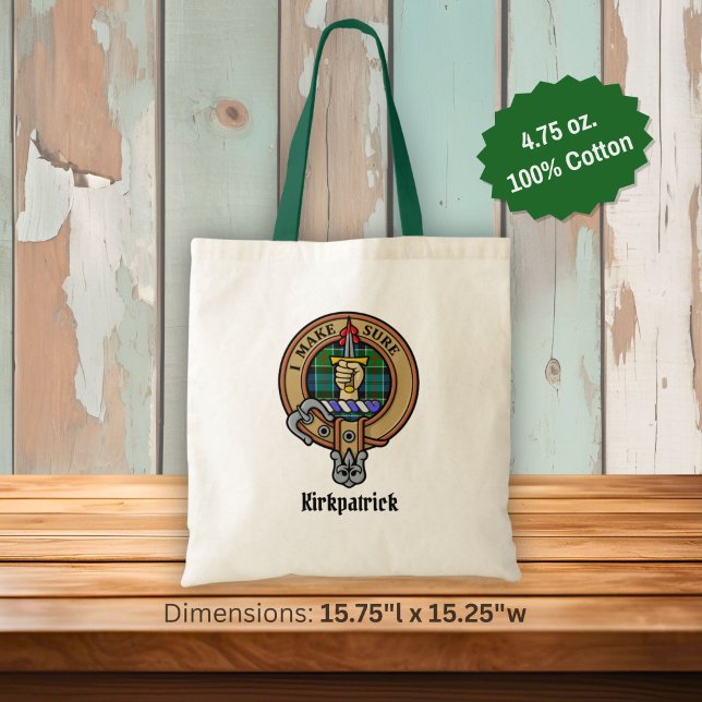 Bolso De Tela Crest de Clan Kirkpatrick sobre tartán (Subido por el creador)