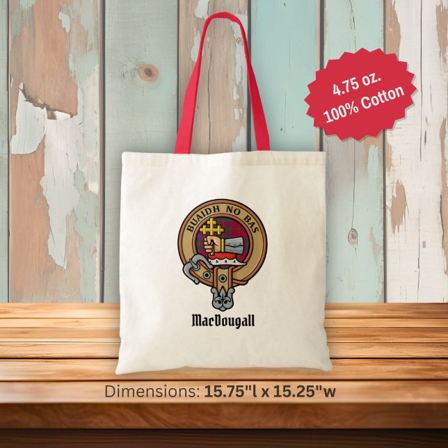 Bolso De Tela Crest de Clan MacDougall sobre Tartán (Subido por el creador)