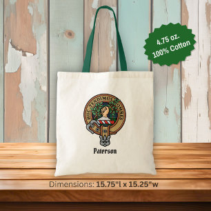Bolso De Tela Crest de Clan Paterson sobre Tartán