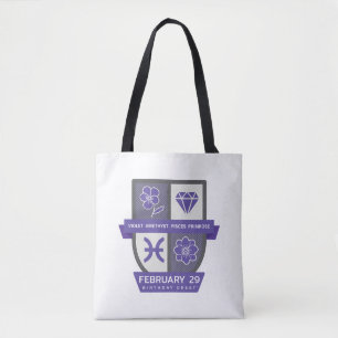 Bolso De Tela Crest de cumpleaños de Piscis™ para 19-29 de febre