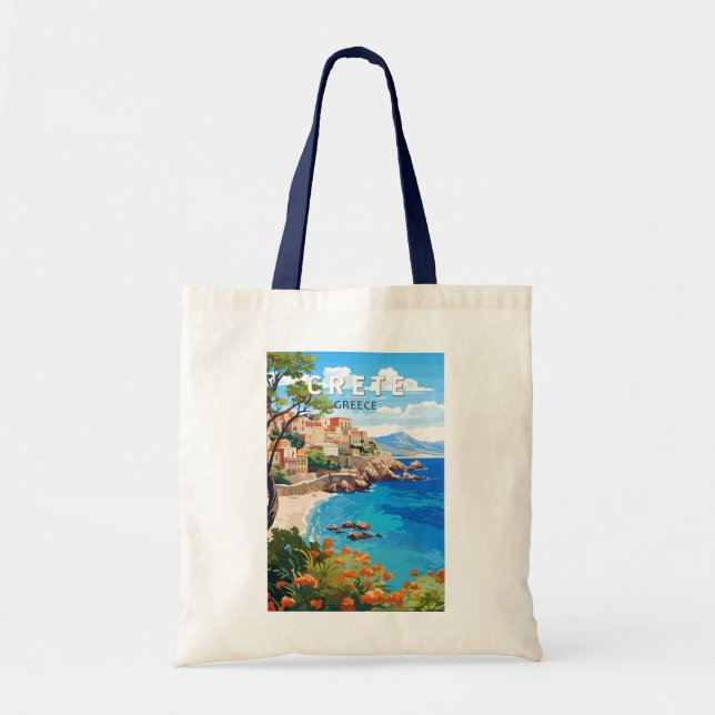 Bolso De Tela Crete Grecia Viaje al arte (Frente)