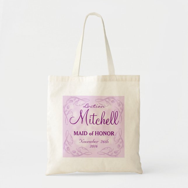 Bolso De Tela Criada abstracta personalizada linda del boda del (Frente)