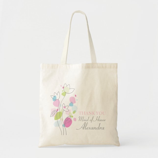 Bolso De Tela Criada moderna gráfica del boda de la flor del (Frente)