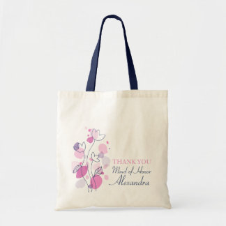Bolso De Tela Criada moderna gráfica del boda de la flor del