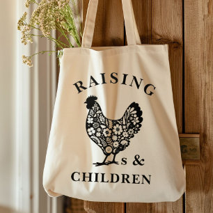 Bolso De Tela Criando gallinas en una granja casera divertida