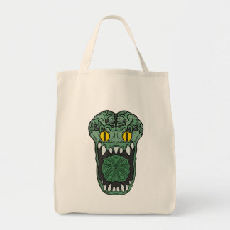 Bolso De Tela Criatura de Colmillo Grotesco Esmeralda