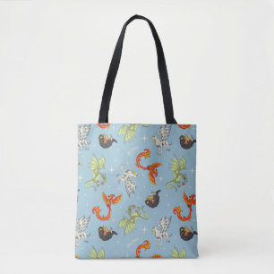 Bolso De Tela Criaturas Mágicas Patrón Vintage