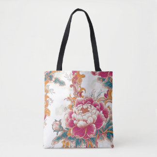 Bolso De Tela Crimson Bloom