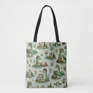 Bolso De Tela Criptídeos Acogedores Nessie Monstruo del Lago Nes