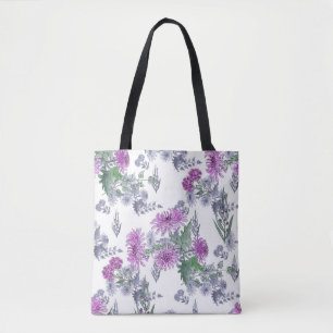Bolso De Tela Crisantemo de Lilac