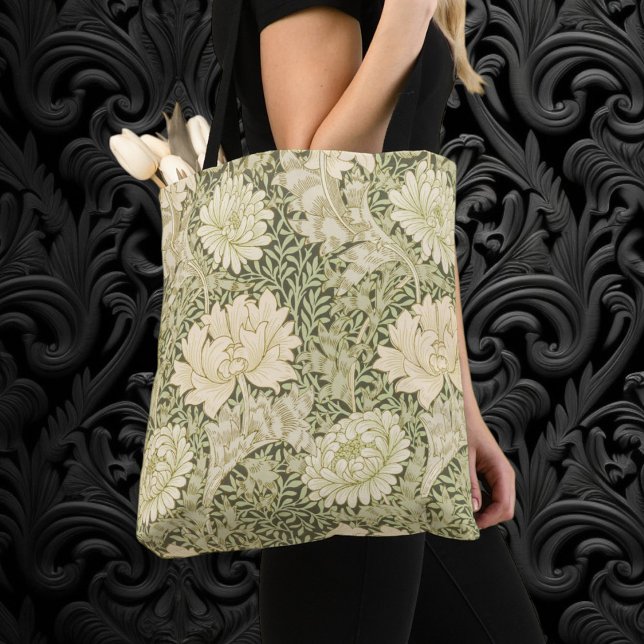 Bolso De Tela Crisantemo por William Morris, Arte de época (Chrysanthemum by William Morris, Vintage Art Tote Bag)