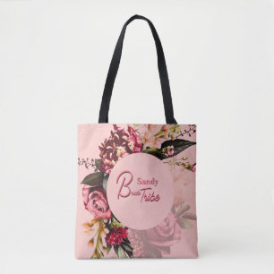 Bolso De Tela Crisantemo romántico en rosa gossamer