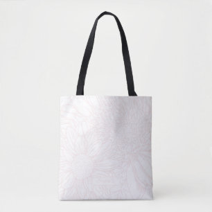 Bolso De Tela crisantemos rosa pálido Dibujo de línea con nombre