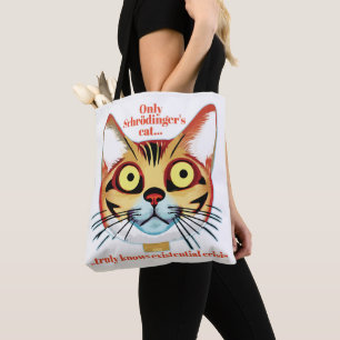 Bolso De Tela Crisis existencial del gato de Schrodinger