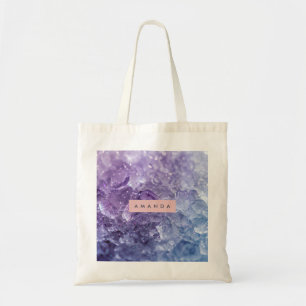 Bolso De Tela Cristal de Amatista Personalizado y Brillo de Lava