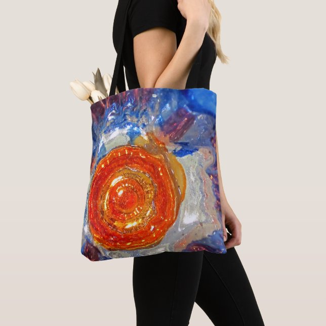 Bolso De Tela Cristal de arte Cosmos explosivo - Sol Naranja Van (Detalle)