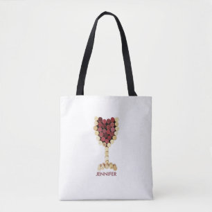 Bolso De Tela Cristal de vino de corcho personalizado
