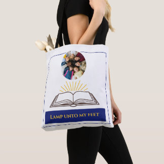 Bolso De Tela Cristiana Biblia Abierta Rayos Palabra de Dios