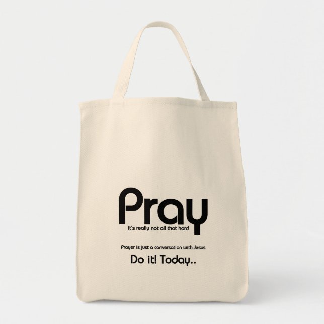 Bolso De Tela Cristiano Pray (Frente)