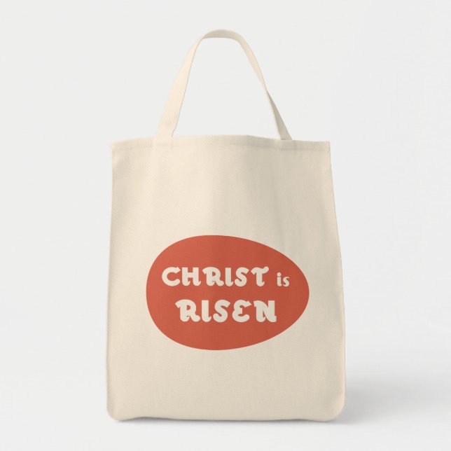 Bolso De Tela Cristo es ascenso, Tote de Huevo rojo (Frente)