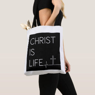 Bolso De Tela Cristo es la línea del latido de la vida y la cruz