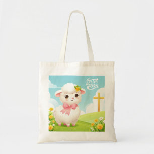 Bolso De Tela Cristo/Pascua/cordero/cruz